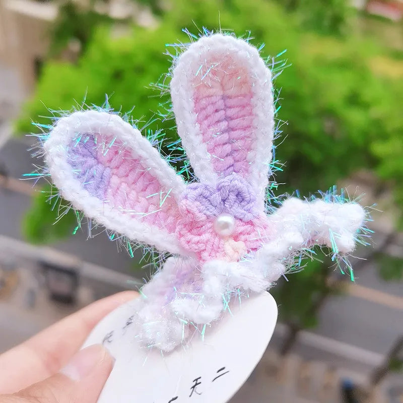 Knitted Woolen Baby Barrettes Cartoon Rabbit Little Girls Hairpins Puppy Cat Toddler Hair Clip Kids Grooming Hair Accessories