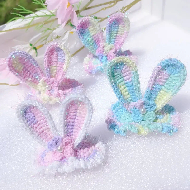 Knitted Woolen Baby Barrettes Cartoon Rabbit Little Girls Hairpins Puppy Cat Toddler Hair Clip Kids Grooming Hair Accessories