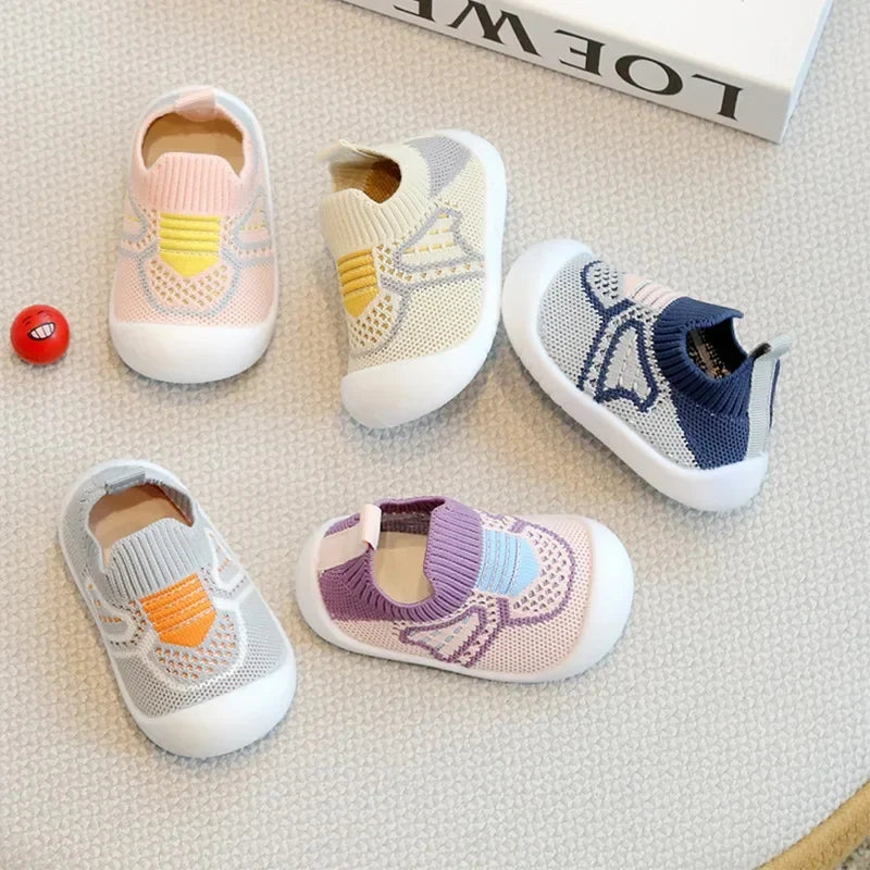 Toddler Shoes Non-slip Soft Bottom Baby Shoes Breathable Mesh Socks Shoes One-step Baby Baby Toddler Shoes