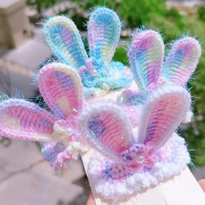 Knitted Woolen Baby Barrettes Cartoon Rabbit Little Girls Hairpins Puppy Cat Toddler Hair Clip Kids Grooming Hair Accessories
